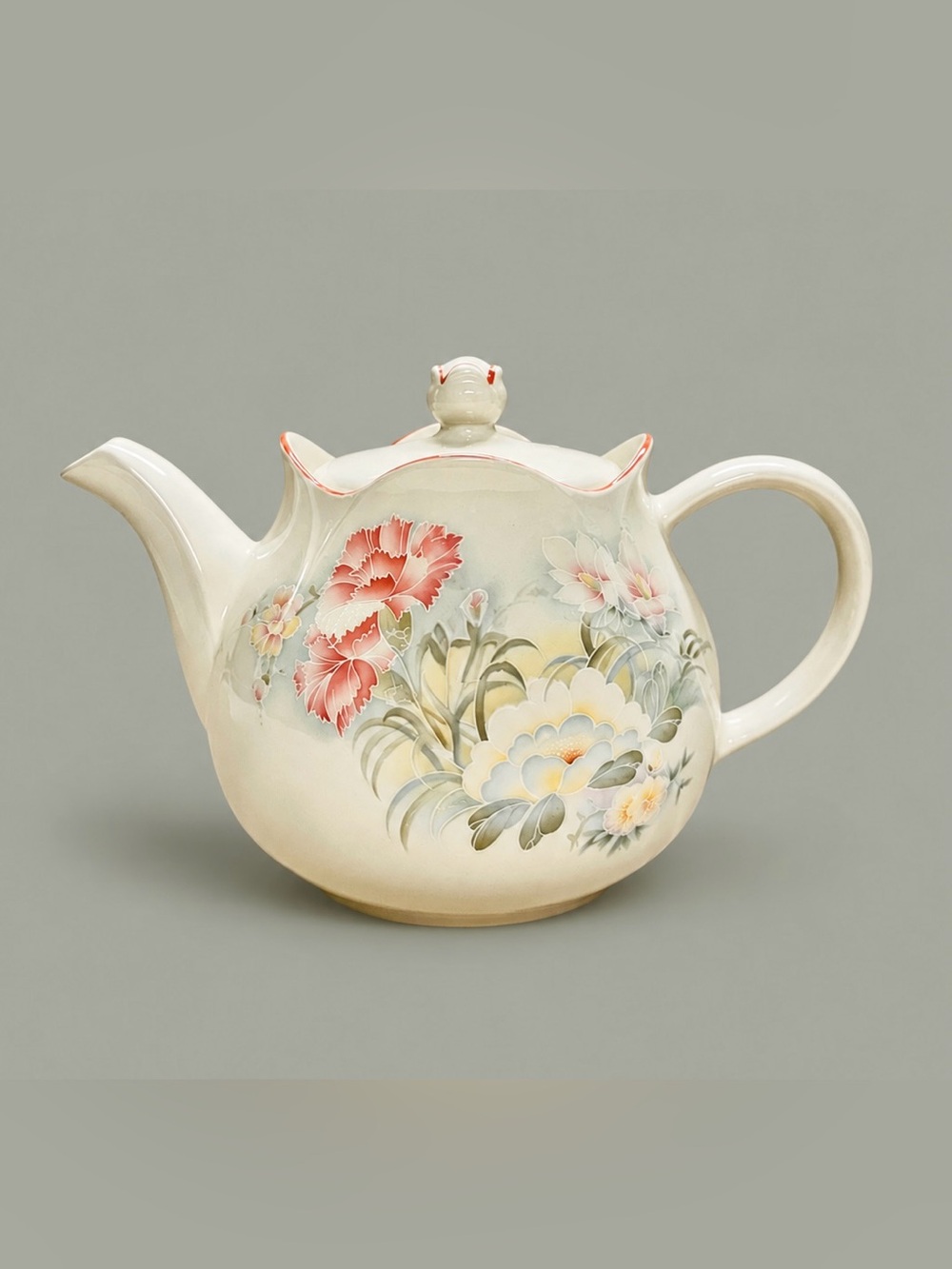 Vintage Windsor England Hand Painted Floral Teapot with| Pink & White Flowers